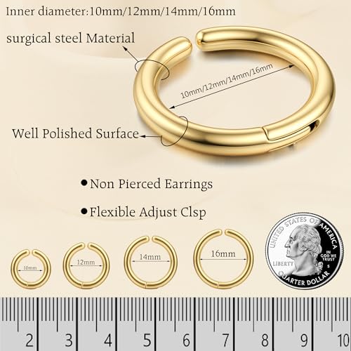 YADOCA 8 Pieces Clip On Earrings For Men Women Non-Piercing Fake Earrings Stainless Steel Clip On Hoop Earring Cool Earrings Ear Clips Set for Gifts2