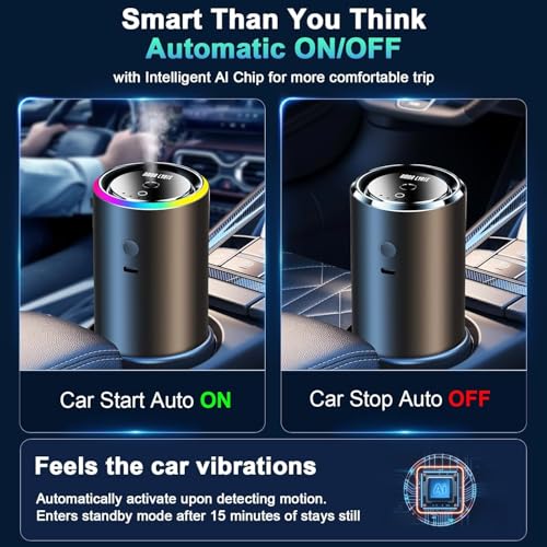 Image of Smart Car Air Fresheners, Car Diffuser Air Freshener Long Lasting with 100 ML (3.5oz) Essential Oil, Aromatizante Para Carro with Five Modes, RGB Music Syncing Light, Auto On /Off, Mahogany Teakwood