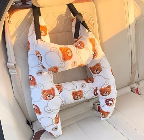 Xikangshun H-Shape Car Pillow Sleeping Head Support, Portable Travel Kids Pillow For Car Seats Long-Distance, Car Sleeping Long Journeys Pillows For The Back Seat Adults And Children (D