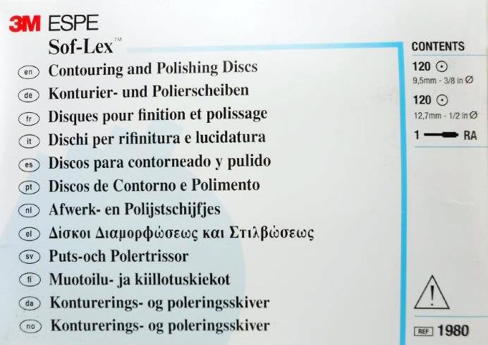 3M ESPE 1980 Sof-Lex Contouring and Polishing Disc Kit, Multiple Color