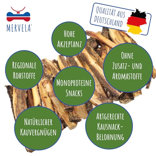 MERVELA Pferderippen | 100% Pferd pur | 1 Stück | Rippen vom Pferd getrocknet | Qualität aus Deutschland | ideal für hypoallergene, allergische und Sensible Hunde