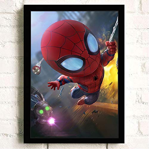 mohanshop Marvel Affiche Superman Iron Man Spider-Man Captain America Mur Artistes Décorer Chambre d'enfant Décoration Toile Peinture K772 (40X50Cm) sans Cadre