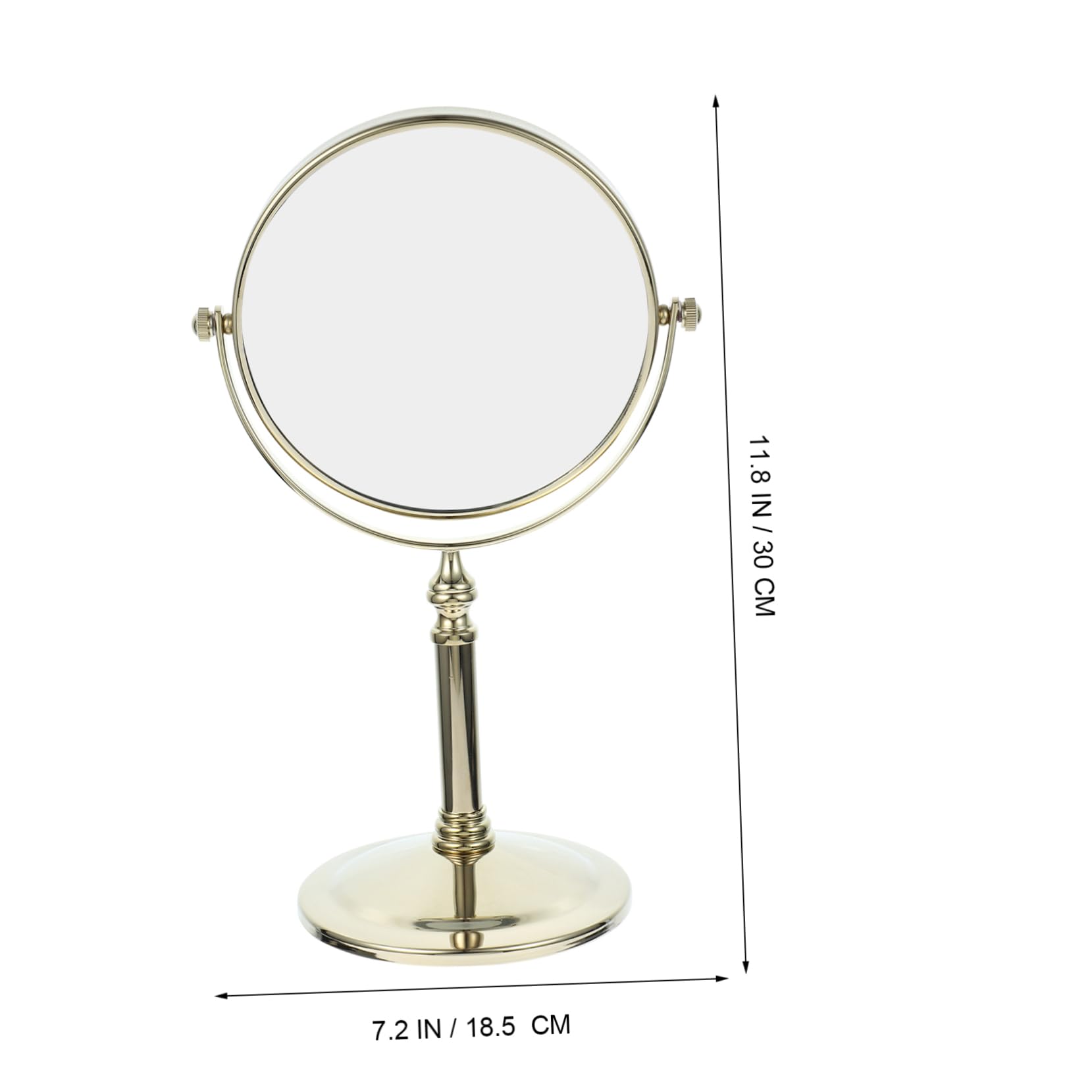 Ipetboom Specchio Trucco Doppia Faccia da Tavolo Oro 6 Pollici | Vetro e Metallo, Base Antiscivolo, per Camera e Bagno, Immagine Chiara e Ingrandimento