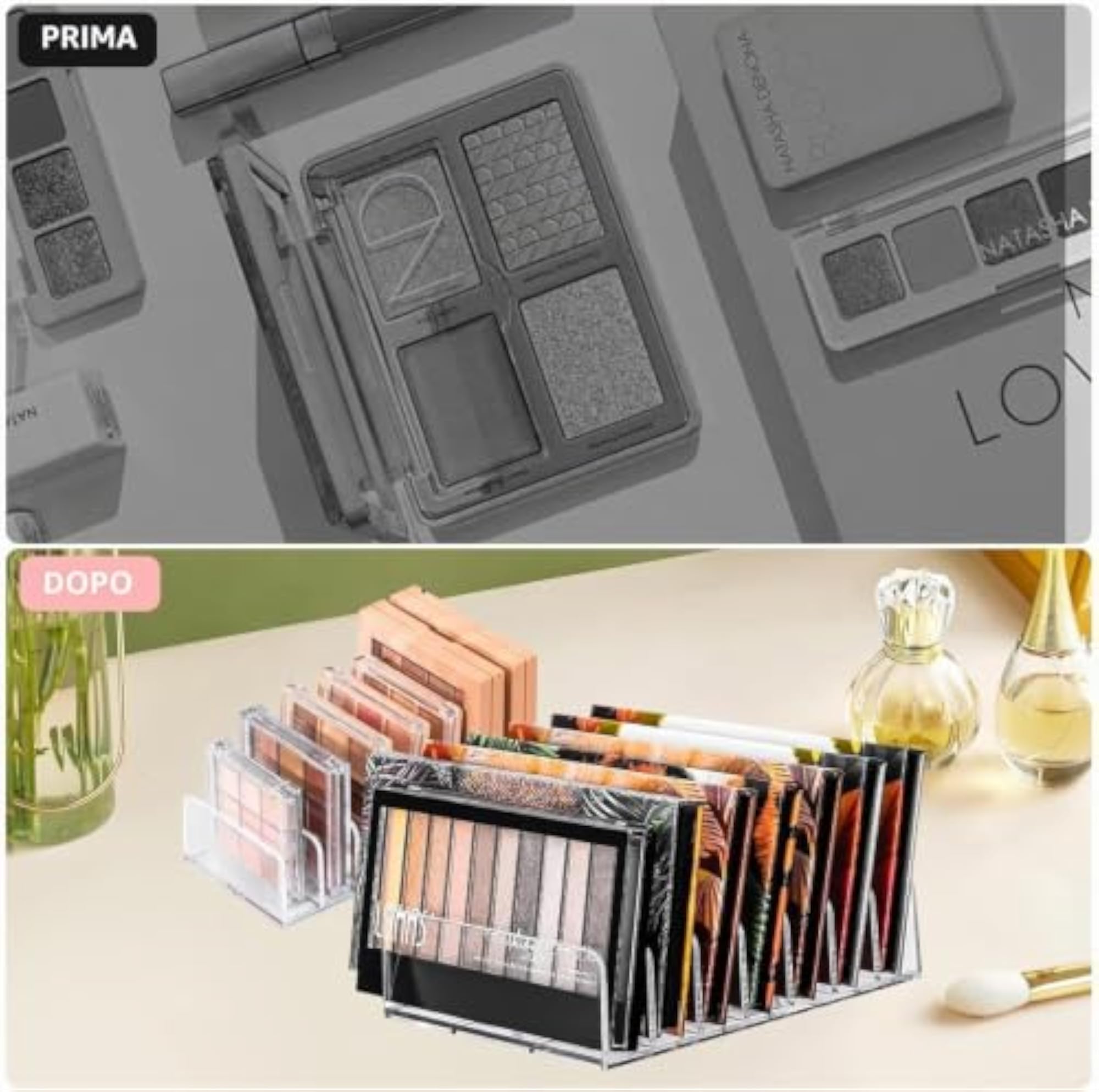 Pack of 2 Transparent Eyeshadow Organisers with 7 Compartments