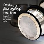 Simpli Press French Press Coffee & Tea Maker - Easy Cleanup & Customizable Smooth Coffee - Patented - Plastic-Free Premium Stainless Steel 34 oz - Black Color - Image 6