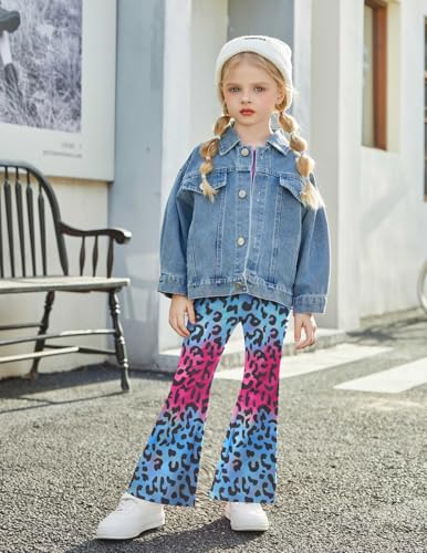 Image of Arshiner Toddler Girl Clothes 2 Piece Outfits Side Adjustable Drawstrings Tank Tops and Flare Leggings Pant Set