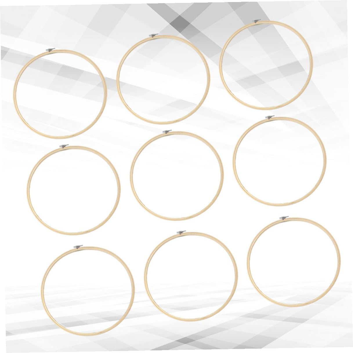 SHINEOFI Kit di 10 Cerchi per Ricamo in Bambù Phyllostachys Pubescens, Telaio per Punto Croce, Fissaggio Tessuto Stabile, per Principianti e Decorazioni Murali