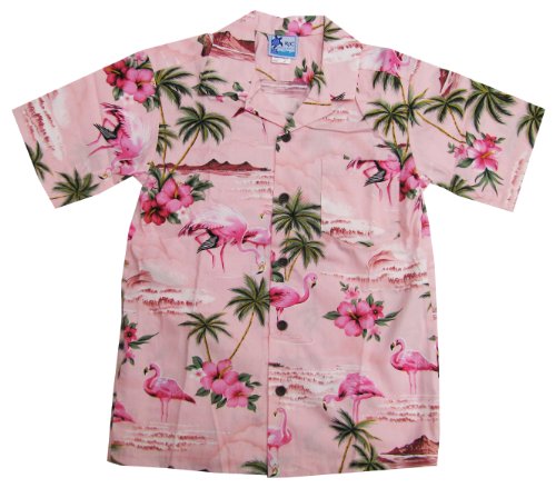 RJC Boys Pink Flamingo Hibiscus Shirt