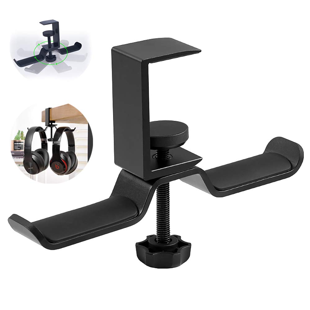 Buy Dual Rotatable Headphone Stand Hanger Under Desk Clamp Headset