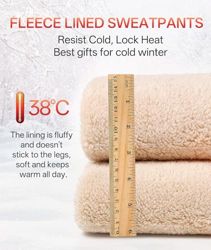 GEEK LIGHTING Men's Fleece Sweatpants Sherpa Lined Warm Drawstring Elastic Pants with Pockets3