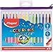 Maped - Feutres Long Life - 15 Feutres de Coloriage Ultra-lavables et Longue Durée - Pointe Moyenne Bloquée - Couleurs Vives - Idéal Fournitures Rentrée Scolaire - Trousse Plastique Zippée
