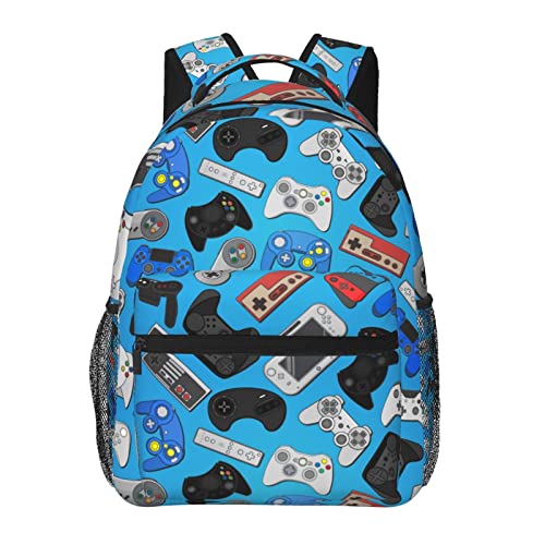 Fiokroo Mochila escolar para estudantes, adolescentes, homens, mulheres, laptop, mochila de viagem com vários bolsos, Controle de videogame, One Size, Mochilas Daypack