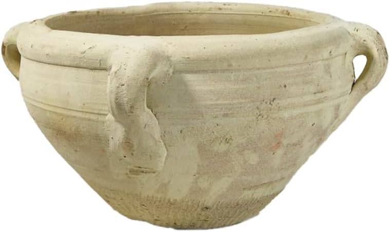 SereneSpacesLiving Antique Terracotta Clay Ceramic Bowl - 10x5 Inch Vintage Planter Pot for Plants, Home Decor & Events