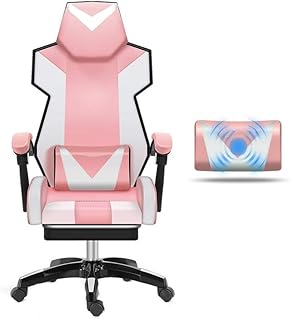 Cómoda Silla de Oficina Ergonomía Silla para Deportes Electrónicos con Reposapiés Silla de Oficina Respaldo Ajustable con Masaje Soporte Lumbar Silla de Juego Capacidad de Carga Nominal: 300 Libras