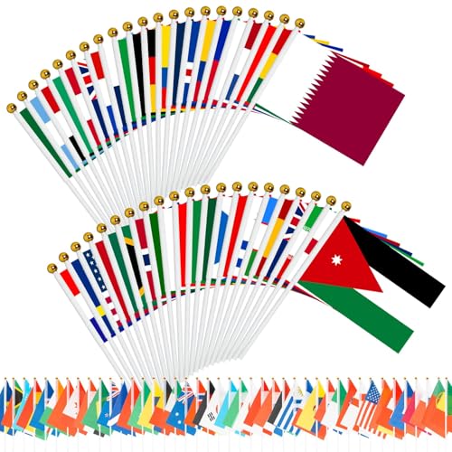 48Pcs Flags of The World Set, Wall Poster, Country Flags, International Sports Events Decorations, Suitable for Both Indoor and Outdoor Display