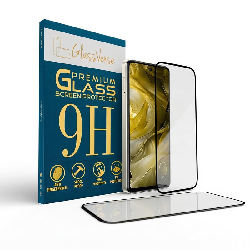 Image of GlassVerse Toughened Oleophobic Tempered Glass For Lava Blaze Duo 3 (Pack Of 2) with Free Installation Kit. Full screen Coverage - 6.67 inch