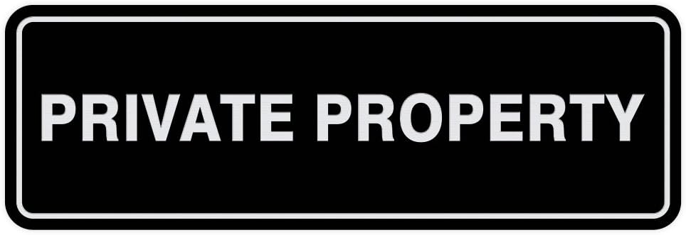 Standard PRIVATE PROPERTY Door/Wall Sign - Black/Silver - Medium