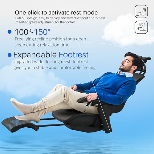 Image of DROGO Mesh Ergo Flow Luxury Ergonomic Office Chair for Work from Home with Patented Flow Technology,4D Armrest with Wired Cable Mechanism,3D Headrest & Lumbar Support,Gaming Chair with Recline(Black)