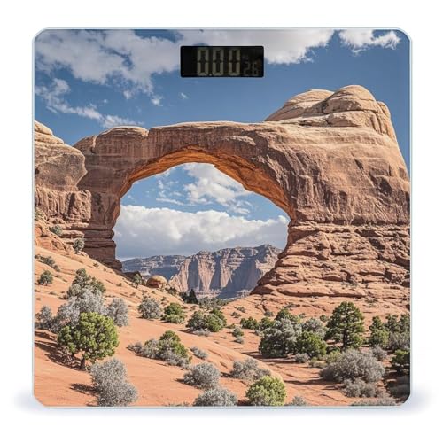 Báscula digital de baño con vidrio templado y pantalla LCD miniatura 1
