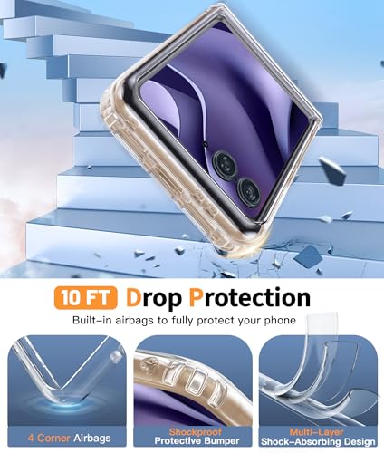 Image of FNTCASE for Motorola Razr-Ultra-2026 /2025 Magsafe Case: Military Grade Drop Protection, Hinge Protection, Anti Yellowing Cell Phone Cover - Rugged Shockproof Protective Transparent Phonecase(Clear)