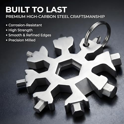 3Packs Snowflake Multi Tool, 18-in-1 Stainless Steel Snowflake Multitool for Bottle Opener and Flat Phillips Screwdriver Kit/Wrench,for Men Adults Da (3 PCS-B) — view 6