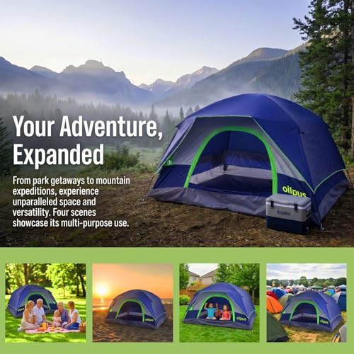 Oilpus 2-3 Person Camping Tent, Waterproof Windproof Double Layer Dome Tent with Rain Fly, Quick Setup Anti-Mosquito Backpacking Tent with Breathable Mesh Windows by oilpus - Used condition - Image 5