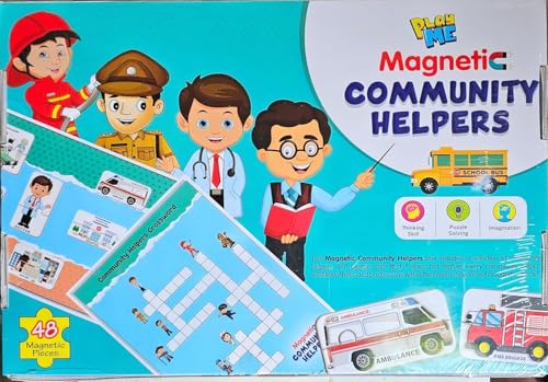Image of Negi Magnetic Community Helpers 2 in 1 Educational Game - Interactive Learning Toy with Magnetic 48 Pieces, Learn Jobs, Roles & Build Imaginative Play for Kids Above 5 Years and Above (multicolours)