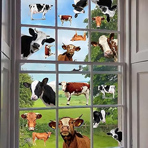Runtoo Funny Cow Wall Decal Cover