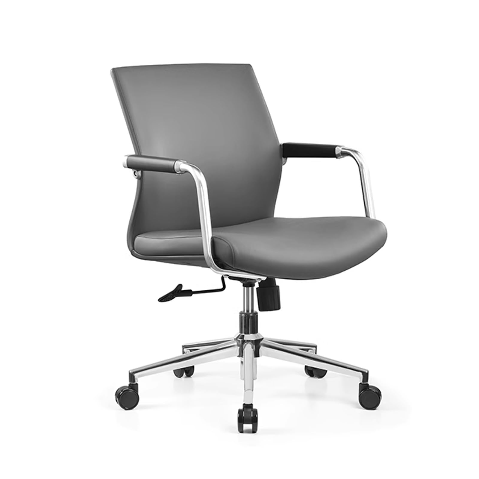 Ergonomiczne krzesło biurowe z kółkami, wygodna sztuczna skóra, regulacja wysokości, podparcie pleców, idealne do domowego biura, gabinetu, konferencji