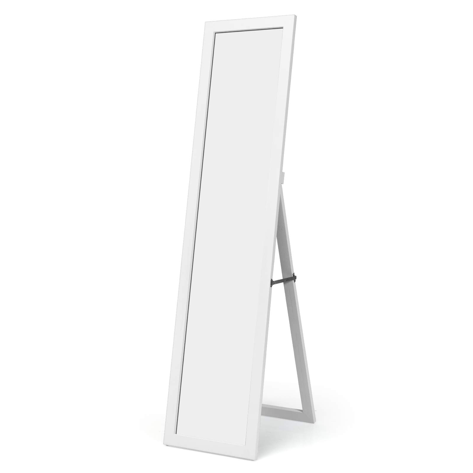 Specchio A Figura Intera, Specchio Da Terra Con Motivo A Onde Irregolari Con Supporto A Forma Di Onda 45 X 140 Cm Bianco