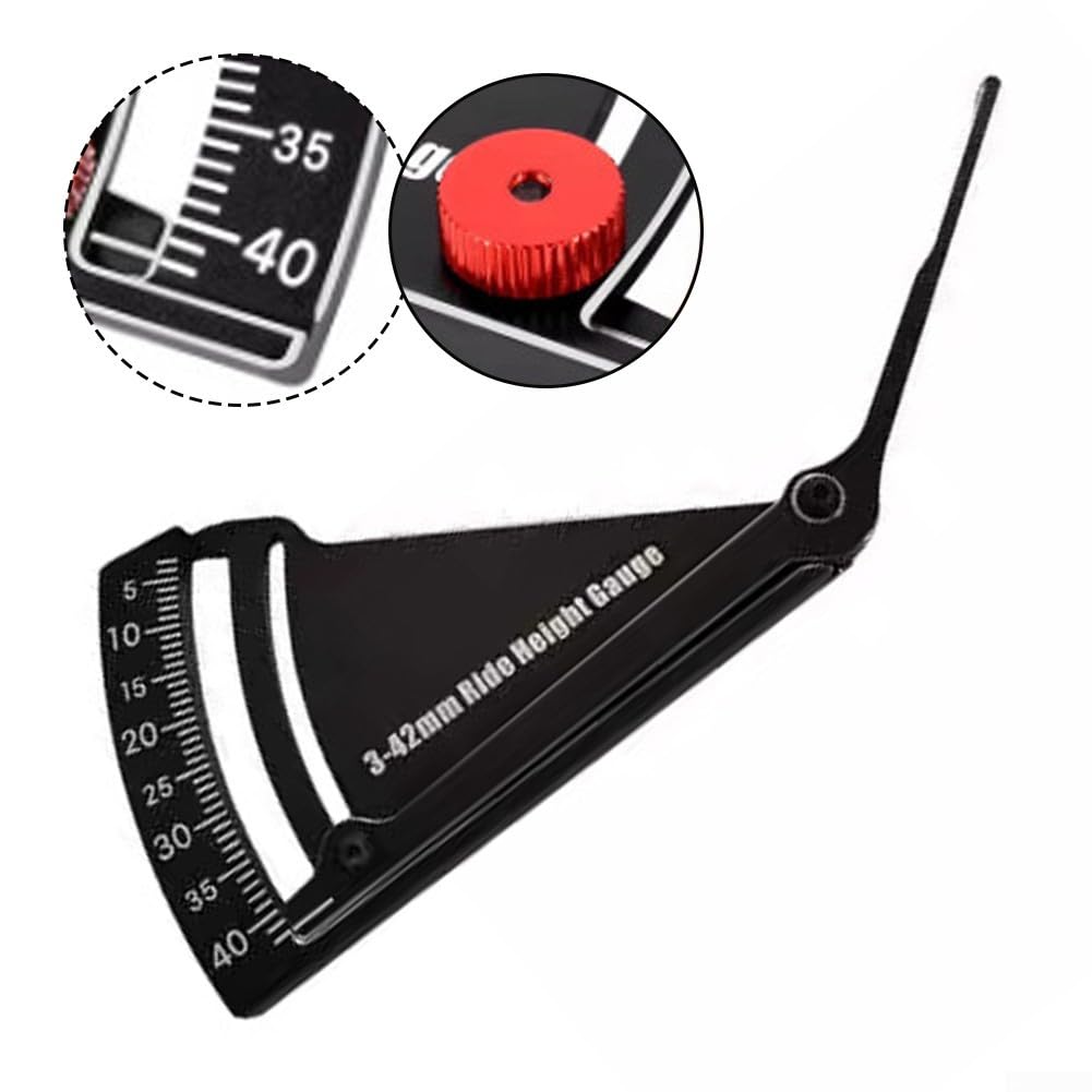 Oniissy Misuratore di altezza in alluminio RC auto altezza cerchio Camber 3-42MM regolabile righello, regolazione altezza e cerchioni Camber Multi angolo strumento di misurazione