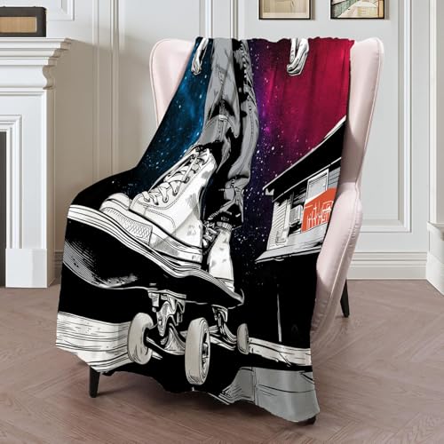 Couverture polaire moelleuse douce chaude violette imprimé 3D