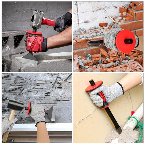 image for TOOLEAGUE 3Pcs Heavy Duty Masonry Chisel Set, Stone and Rock Tool,11-I