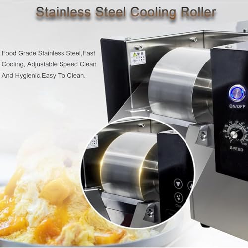 High Capacity Snowflake Ice Maker Machine, Automatic Korean Shaved Ice Maker, Adjustable Speed, 180kg/Day for Cafes, Bingsu, and Milk Tea Shops.