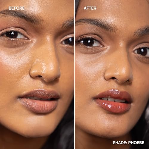 Image of Dream Beauty Solace Lip Gloss | Brown with Pink Shimmer | Non-sticky tinted collagen lip gloss with Hyaluronic Acid and Vitamin E for Hydrated, Plump and Smooth Lips | Luxurious Application Long-Lasting Soft and Fuller Lips | 4.7 ml (Phoebe)