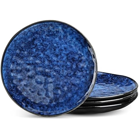 vancasso Vintage Blue Ceramic Dinner Plates Set Cover