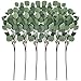 CEWOR Artificial Silver Dollar Eucalyptus Stems 6pcs Artificial Eucalyptus Leaves Fake Plants Artificial Leaves for Home Decoration(25.5in, Gray Green)