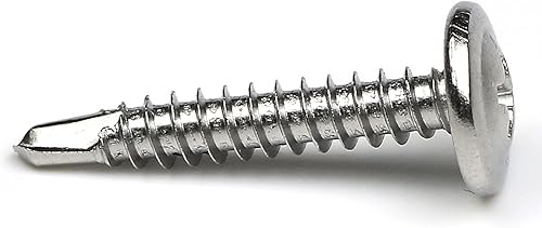 Miniatura 5 de Paquete de 100 tornillos Phillips autoperforantes de cabeza de oblea de acero inoxidable 410, tornillos Tek de chapa, cabeza de armadura modificada