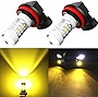Alla Lighting H11 H8 LED Bulbs 3000K Golden Yellow H16 Fog Light, Xtreme Super Bright or Daytime Running Lights (DRL Lamps) High Power 3030 SMD Replacement for Cars ,Trucks, SUVs, Vans