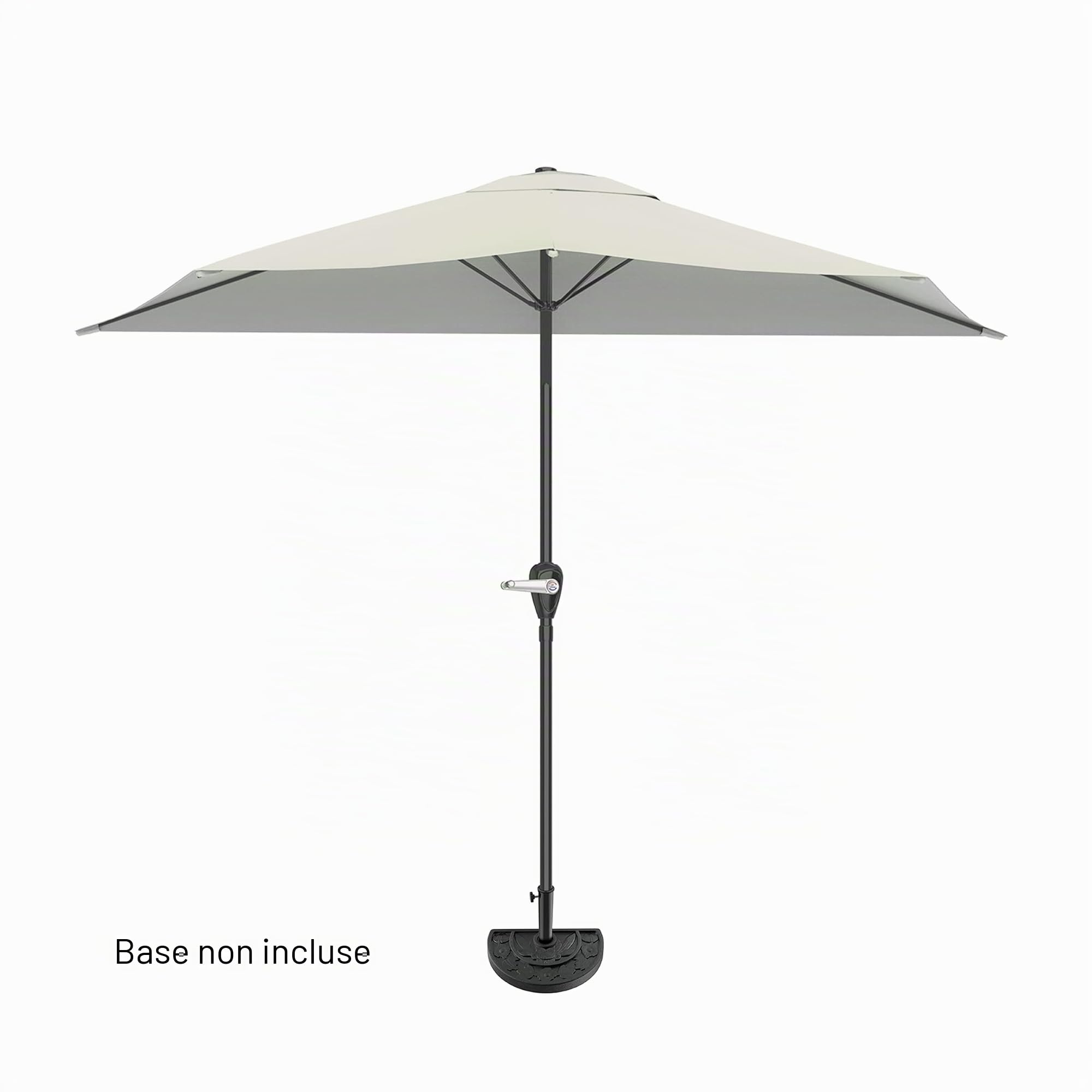 Pure Garden Demi-parasol de terrasse de 2,7 m – Ouverture en demi-cercle facile à manivelle – Pour contre un mur, un porche ou un balcon (brun roux)