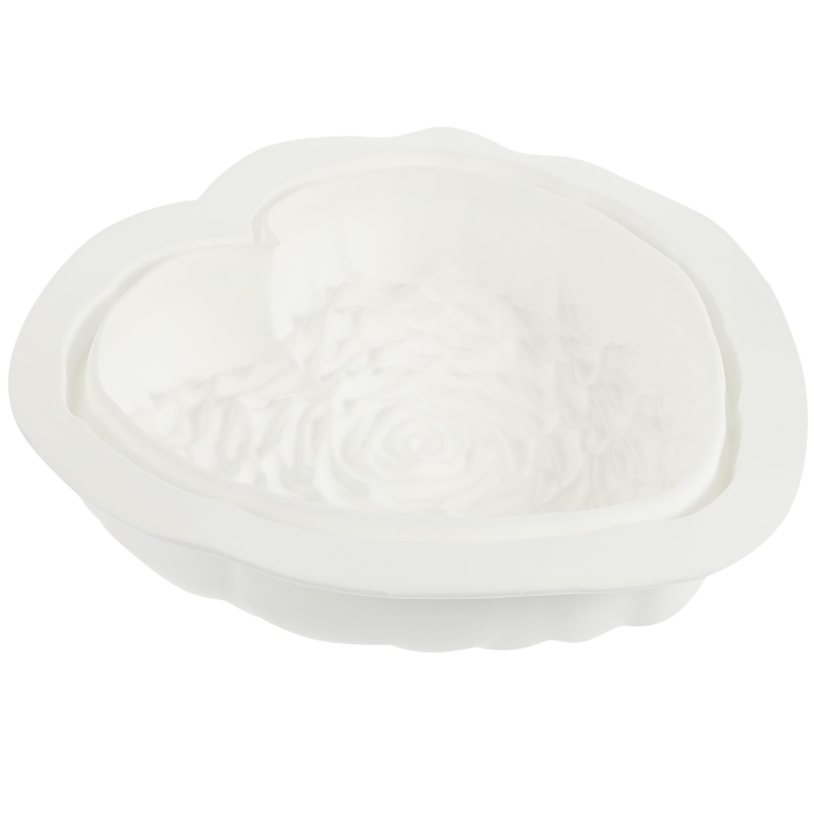 ULTECHNOVO 3 Stück Liebe Rosenschimmel geformt Herz Schokoladenform Kuchenform Formen zur Dessertherstellung Backform aus Silikon Backwerkzeug DIY -Backformen Kieselgel Weiß