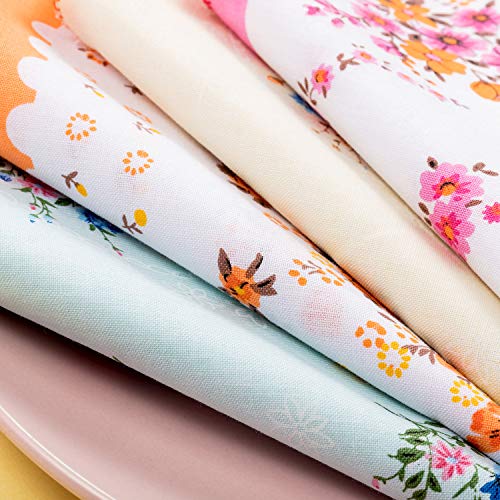 20 Pieces Handkerchiefs For Women Vintage Floral Print Soft Cotton Blend Colorful Embroidered Ladies Handkerchiefs #TOP3