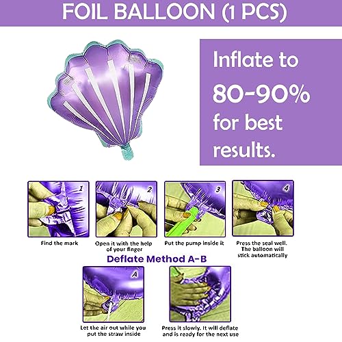 Image of Party Propz Mermaid Theme Birthday Decoration Kit - 62Pcs Cute Items for Girls With Tail Cutout, Balloons, and Happy Birthday Decorations