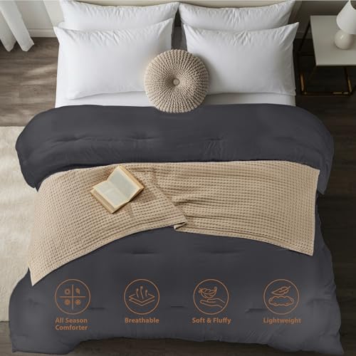 Image of Utopia Bedding All Season Down Alternative Quilted Queen Comforter, Duvet Insert with Corner Tabs, Machine Washable, Bed Comforter (Grey)