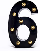 Vista 9 de Foaky Letrero de luces LED negras con número de marquesina, luces de números de marquesina iluminadas para luz nocturna, boda, fiesta de cumpleaños