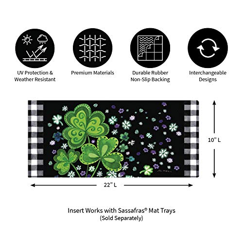 Evergreen Sassafras Shamrocks Buffalo Plaid Interchangeable Entrance Doormat | Indoor And Outdoor | 22-Inches X 10-Inches | Non-Slip Backing | All-Season | Low Profile | Home Décor #TOP1