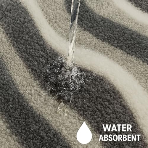 Image of Luxe Home Super Soft Canada MultiWaves Bath Mat Non-Slip Machine Washable Bathroom Mat for Home, Bedroom and Living Room (40x60 cm) - Pack of 1