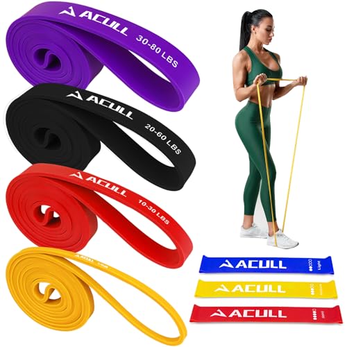 Resistance Band Set of 7, Pull Up Assistance Bands, Exercise Bands, Workout Bands, Stretch Bands for Physical Therapy, Working Out, Shape Body, Muscle Training, Home Workouts, Men and Women