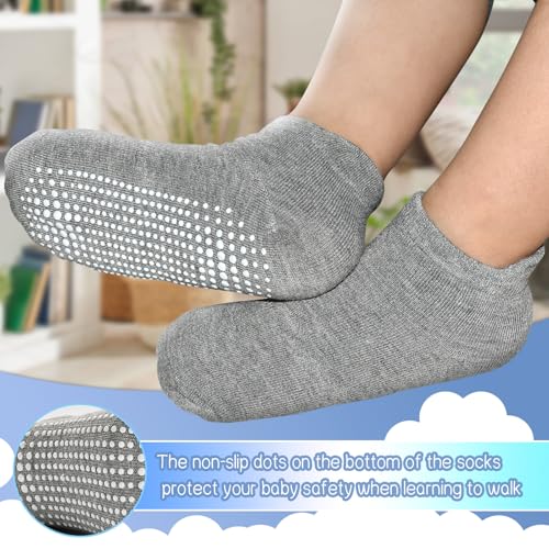 GRPSKCOS Non Slip Toddler Socks 15 Pairs Toddler Grip Anti Skid Low Cut Socks for 1-7 Years Boys Girls3