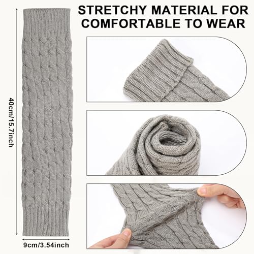 Jspupifip Women Ballet Leg Warmers, 80s Cable Knit Long Legwarmers for Girls, Extra Soft Leg Warmer for Yoga Ballet Dance2